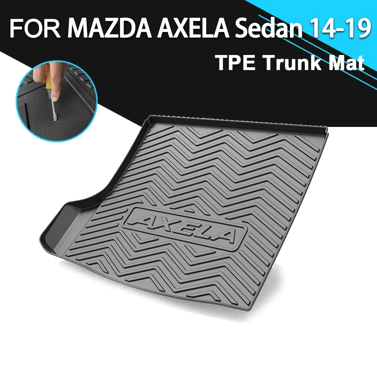 

Car Rear Trunk Cover Mat Rubber TPE Waterproof Non-Slip Cargo Liner Accessories For MAZDA AXELA Sedan 2014-2019