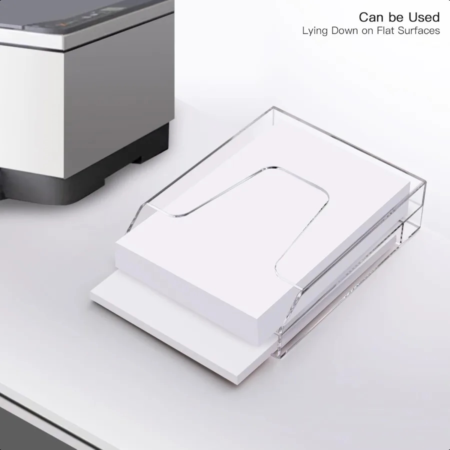 حامل مجلد ملفات أكريليك تخزين الملفات العمودي منظم سطح المكتب الشفاف 2 جيوب
