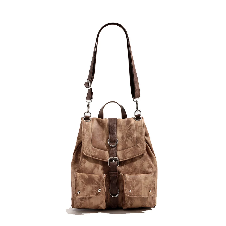 New Large Capacity Flap Backpack Women PU Leather Textured School Bagpack Fashion Travel Commuter Bag Girl Laptop Rucksack Bolsa