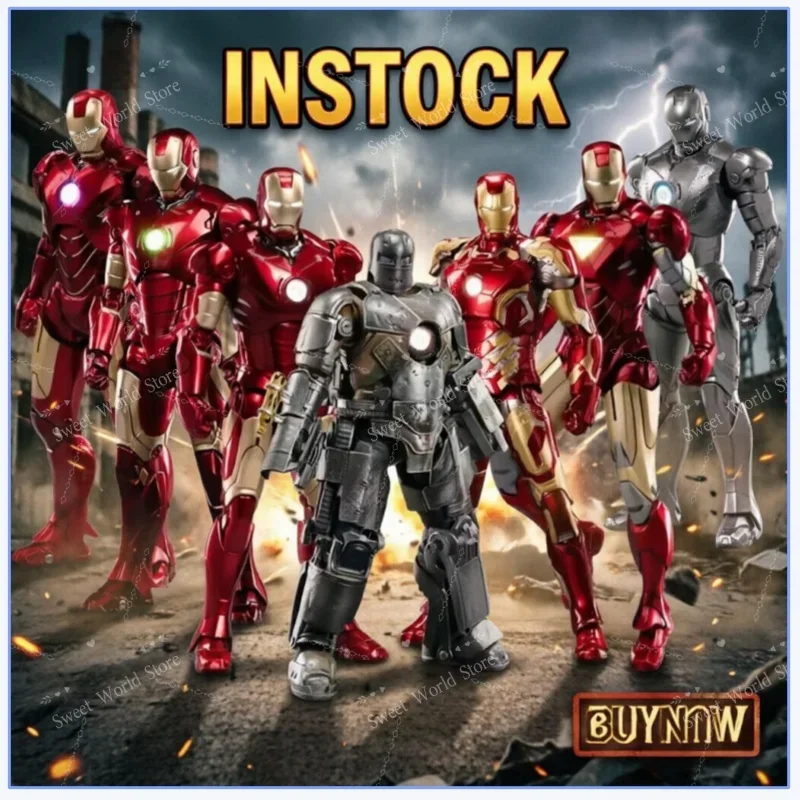 

HOT Original LED FondJoy Iron Man MK3 MK6 MK50 MK43 DIY Toys Action Figure Tony Stark Collection Anime Model Kids Gift IN STOCK