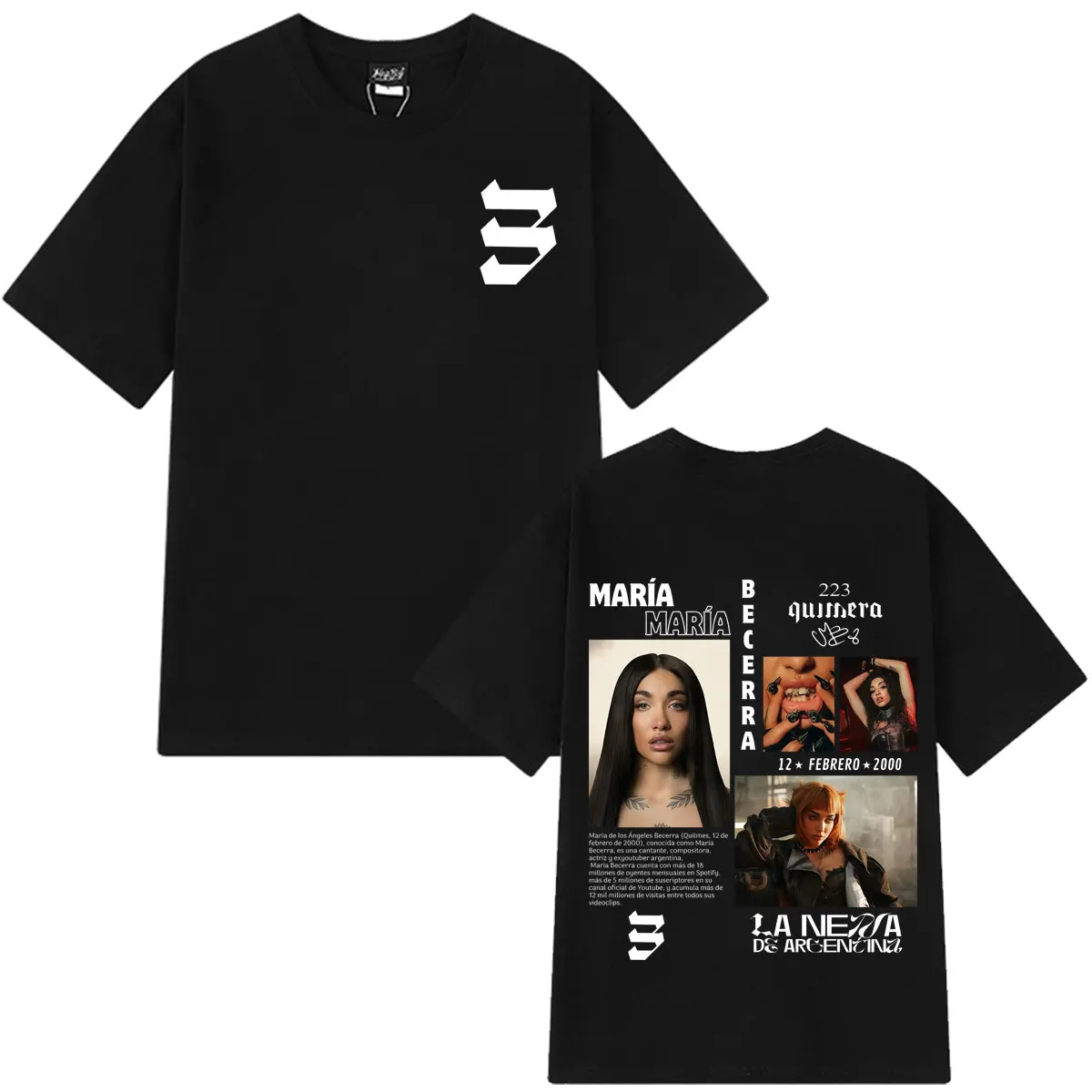 Singer Maria Becerra Album 2026 Tour T Shirt Men Women Hip Hop T Shirts Cotton Short Sleeve Loose Casual Vintage T-shirts tops