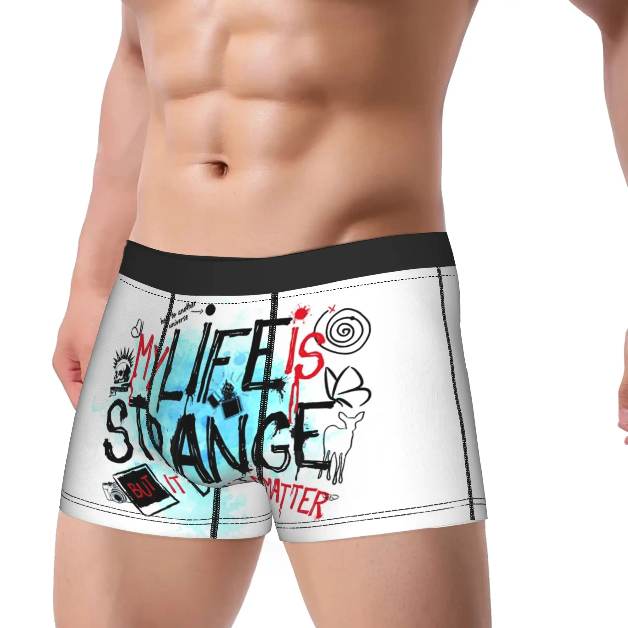 

Новинка: мужские трусы-боксеры с забавным принтом «My Life Is Strange», средняя посадка, большие размеры