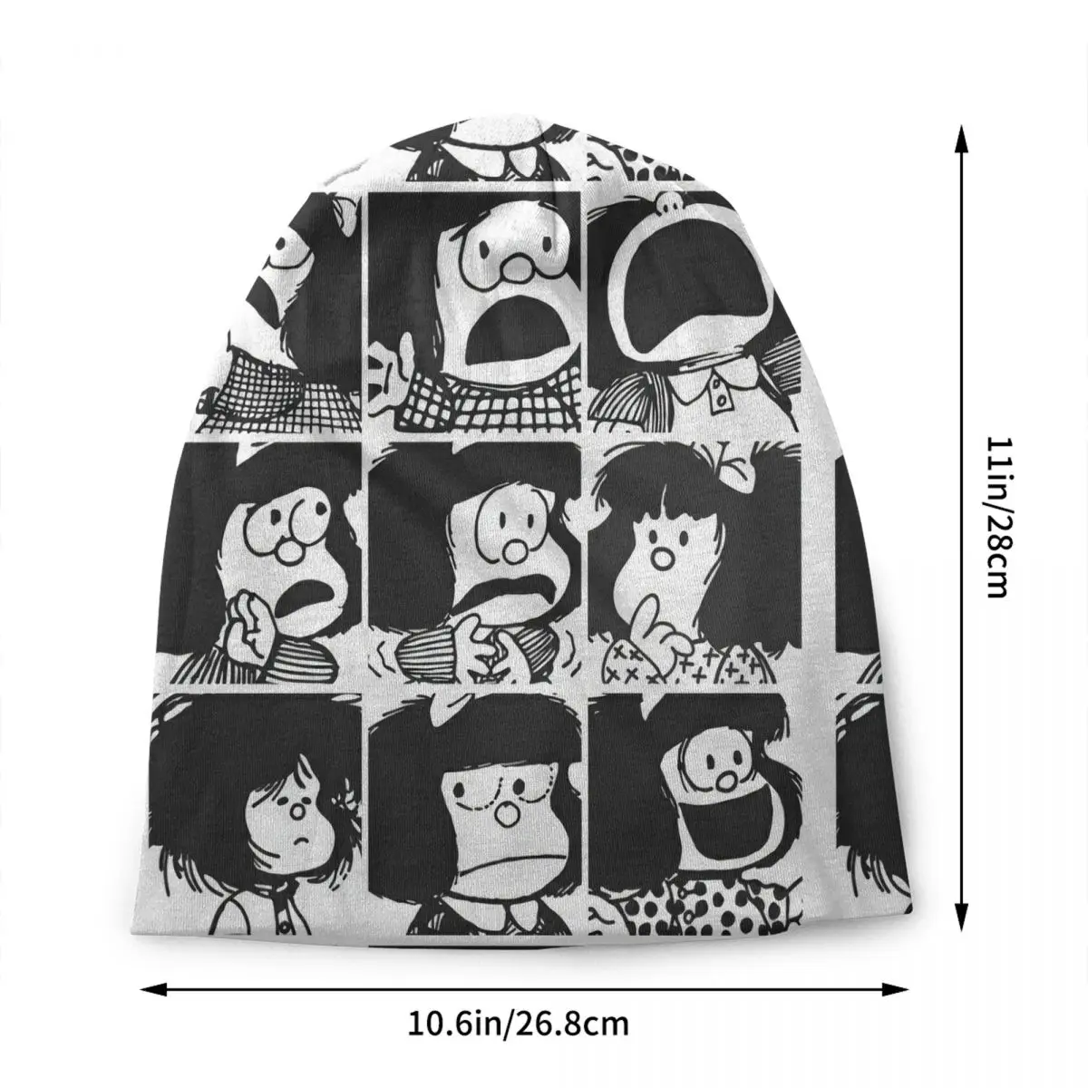 Custom Plaid Mafalda Blanket Beanie Cap Winter Warm Bonnet Homme Knitted Hats Street Outdoor Quino Kawaii Skullies Beanies Hats