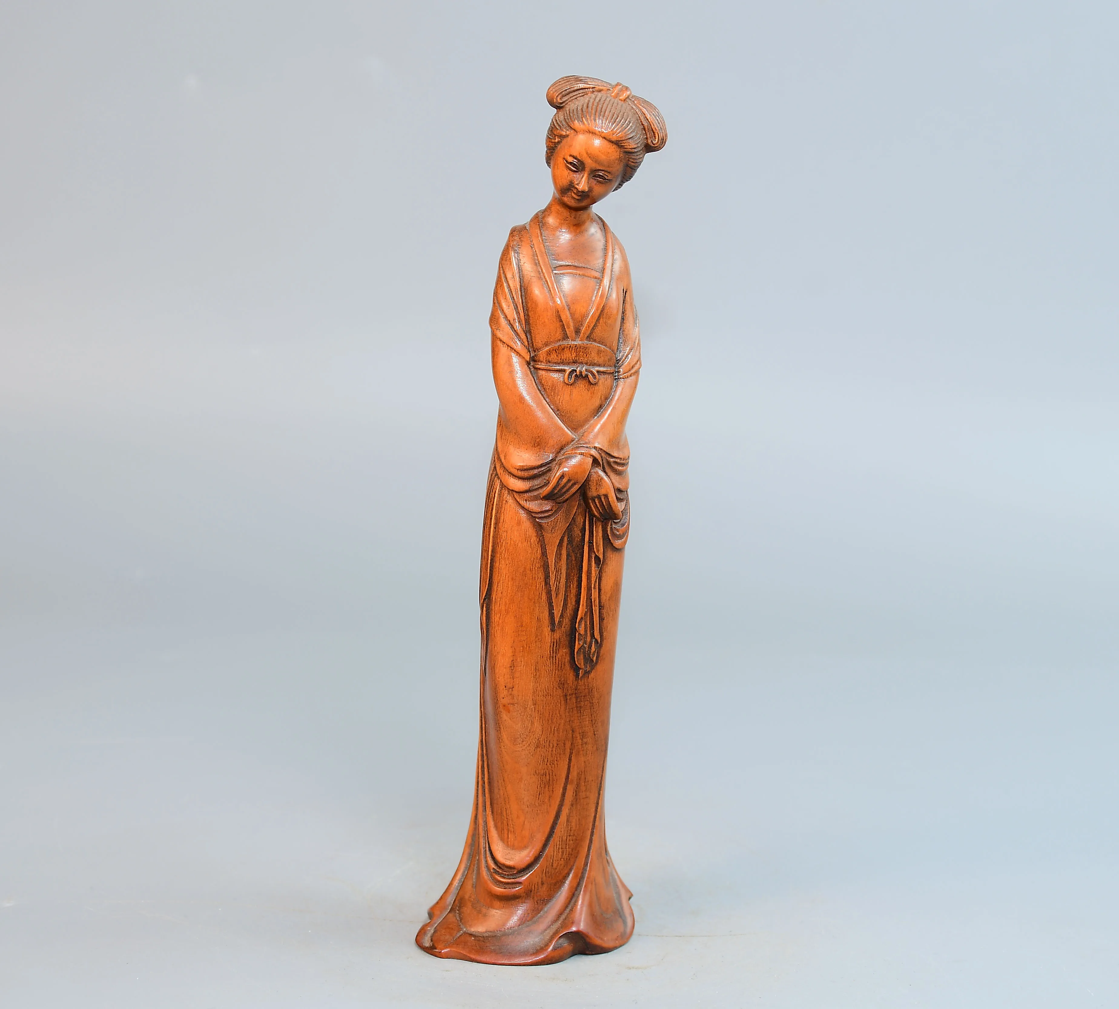 Old Boxwood Classical beauty Beauty Statue a lady from a noble family screen Study Amass wealth Ornaments