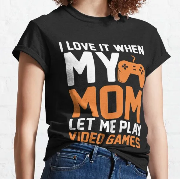 

Женская футболка премиум-класса на молнии на молнии для видеоигр Mom ко Дню матери