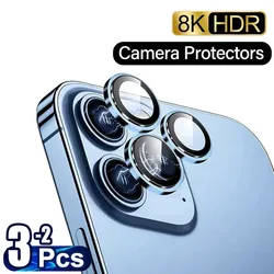 2PCS/3PCS For iPhone 17 Pro Max Metal Ring Camera Lens Protectors For iPhone 16 Pro Max 17 Pro 15Pro Glass Camera Lens