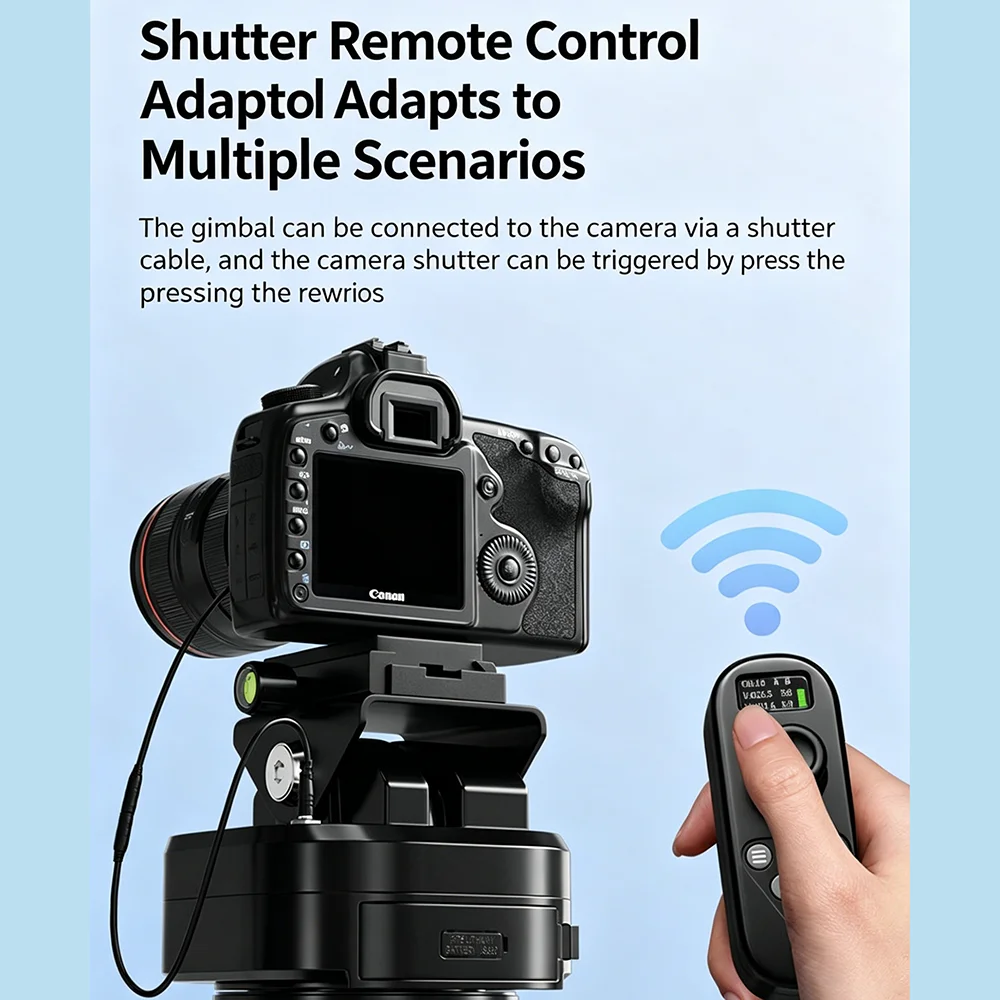 Electric Pan/Tilt, Compatible With Mirrorless Cameras And Smartphones 360° Panoramic Rotation Wireless Remote Control