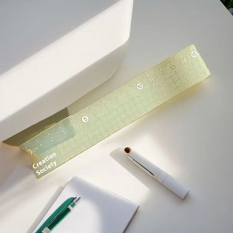 4PCS/Set Square Transparent Measuring Ruler 15CM Jelly Ruler Set Thickened Measuring Stationery Set Student Gift