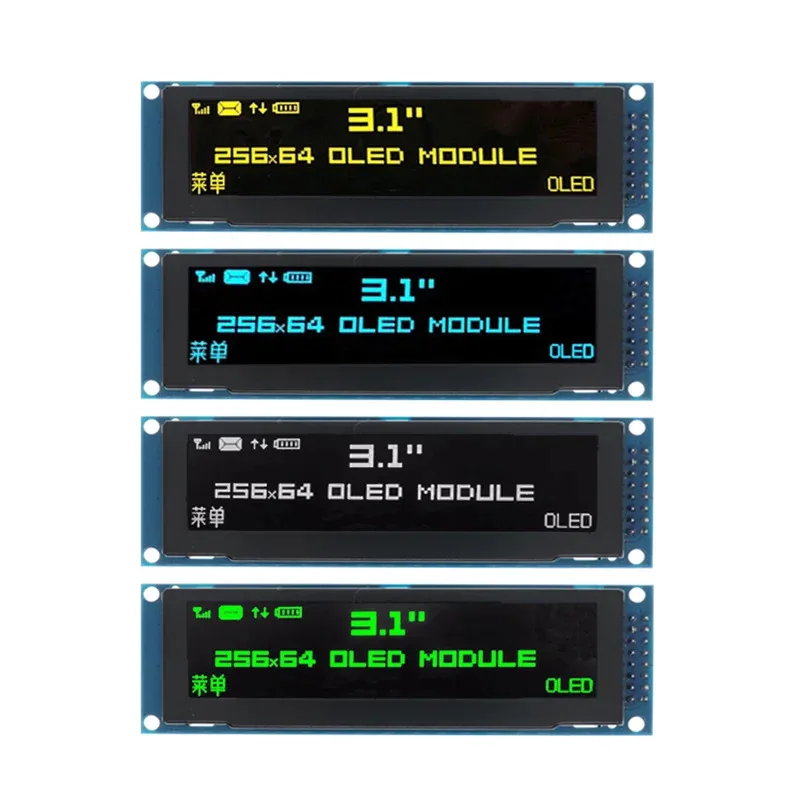 شاشة OLED 3.12 بوصة 3.12 بوصة 256X64 25664 SSD1322 وحدة عرض LCD للسائق موازية/SPI دبوس لحام لاردوينو/C51