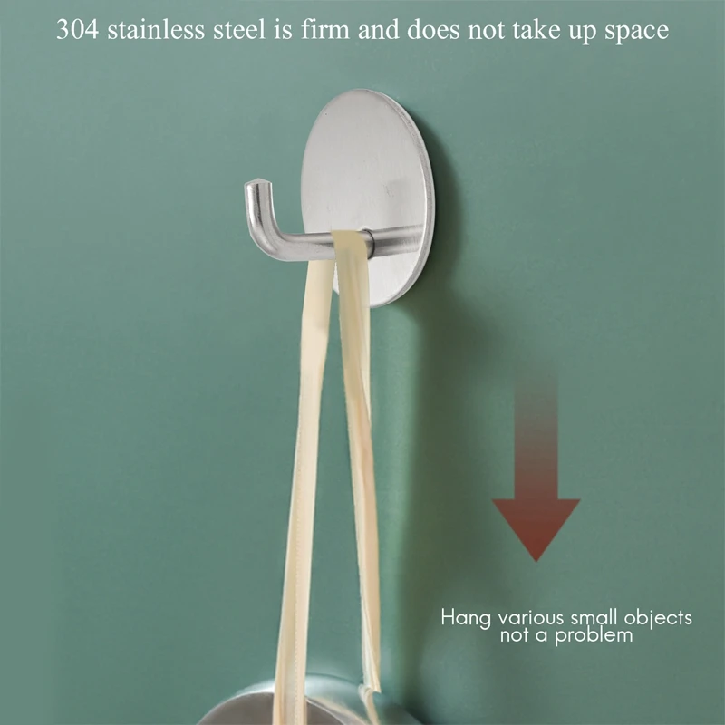 6 шт. самоклеящиеся крючки для полотенец без сверления, настенные крючки из нержавеющей стали, держатель для полотенец, дверные Крючки для дома, кухни