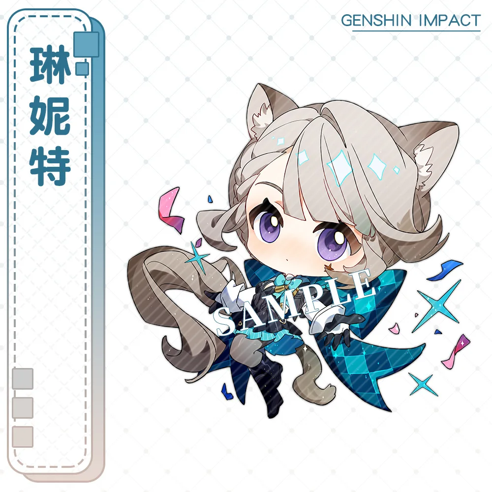 Game Genshin Impact  Keychain Cosplay Navia Lynette Lyney Wriothesley Key Chain Backpack Pendant Acrylic Accessory