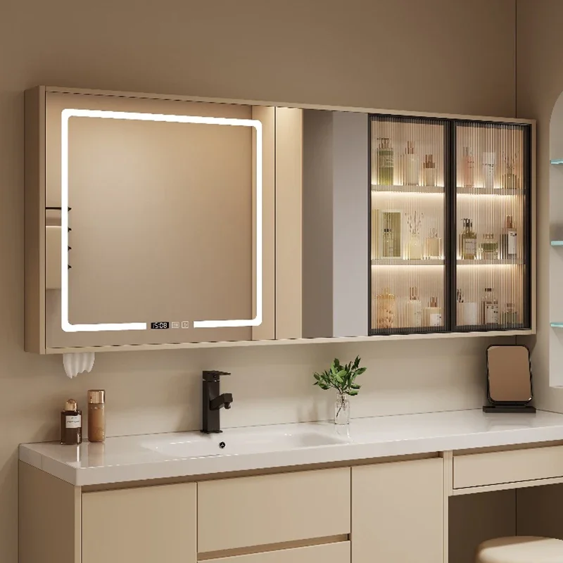 Nordic Defogging With Light Bathroom Cabinets Intelligent Touch Bathroom Cabinets Modern Home Furniture Compartiment HBMC