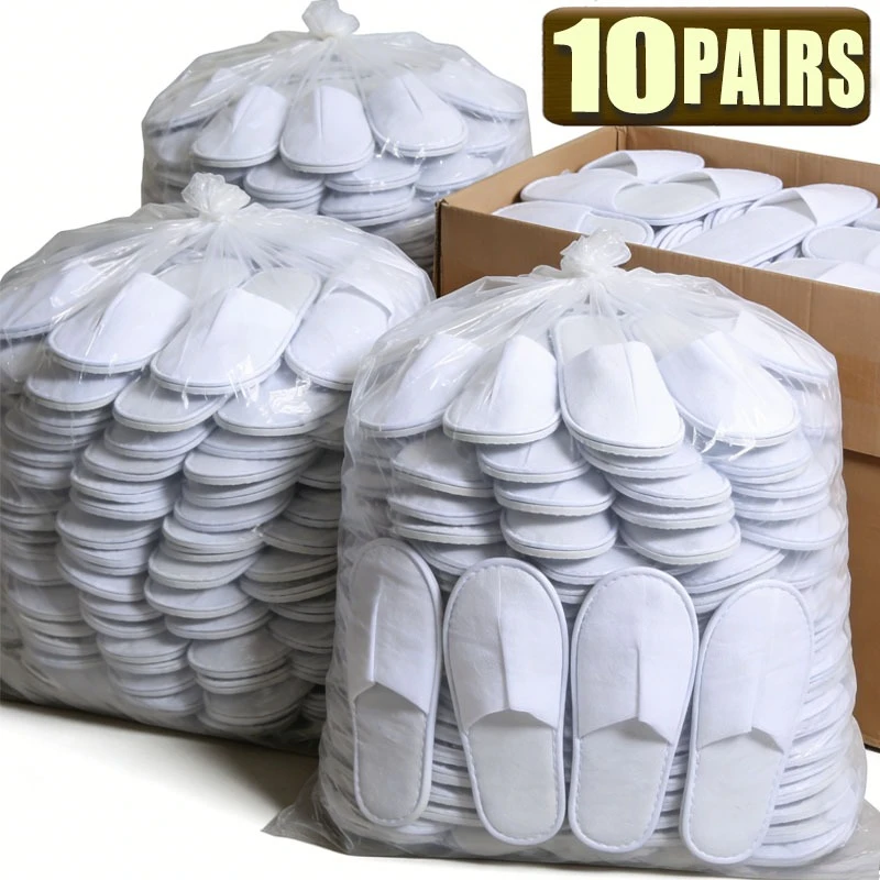 

10pairs Non Slip Disposable Bath Slippers Lightweight for Hotel Travel Home Use