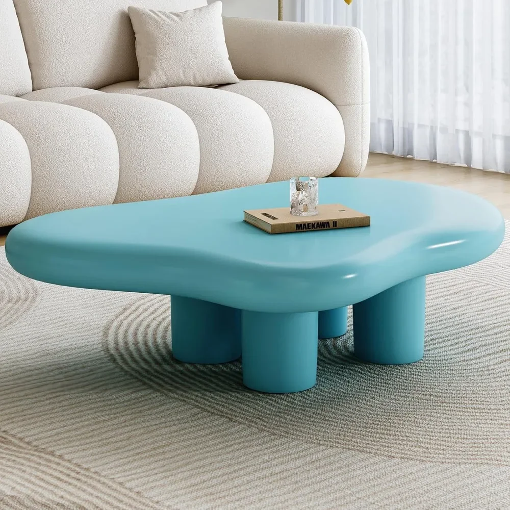 

Whimsical Cloud Coffee Table, Unique Modern Table with 4 Legs for Your Living Room, Easy Assembly - 48.5 Inches