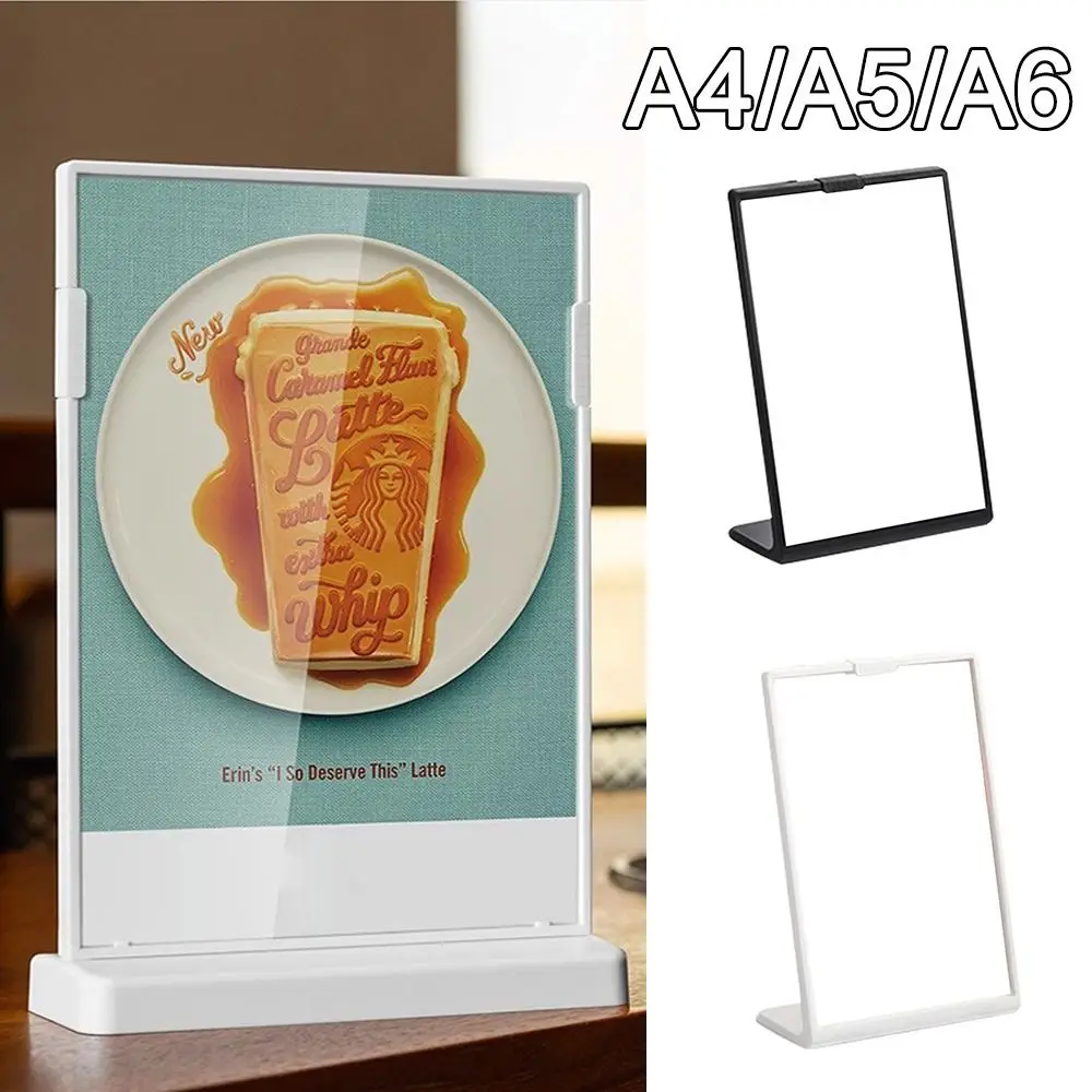 Panel acrílico, soporte de exhibición de menú de catálogo de vino, adorno de escritorio A4, A5, A6, soporte de señal de tarjeta de mesa, marco de exhibición de fotos transparente
