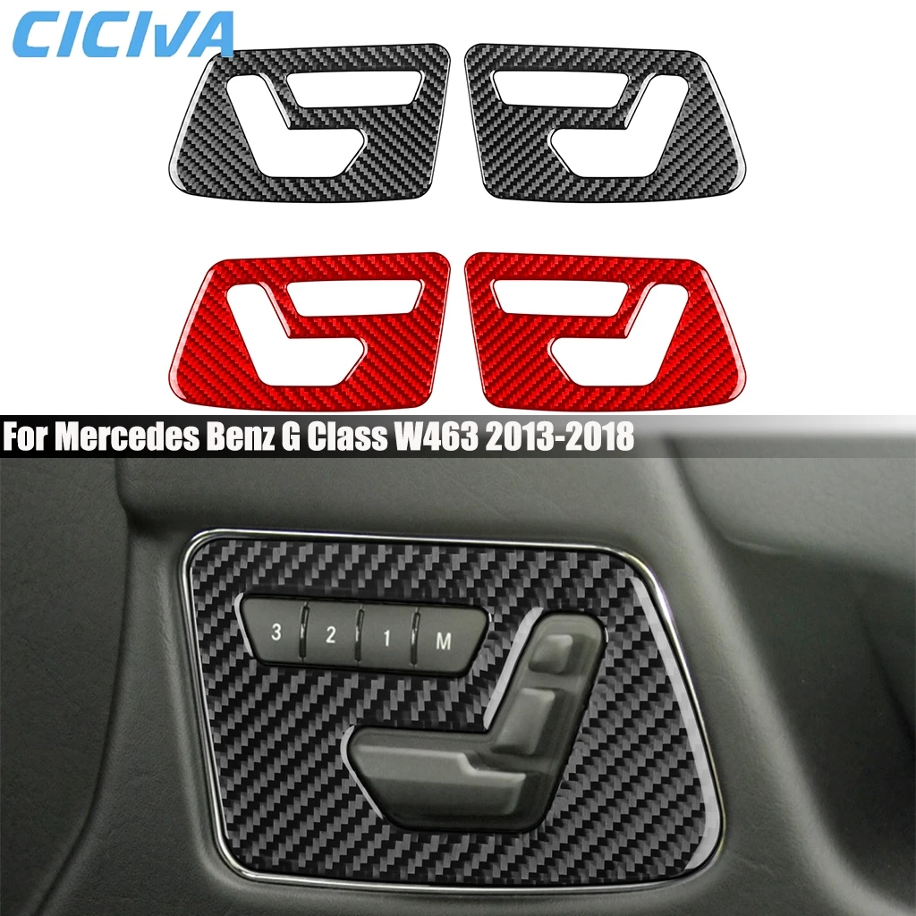 

Carbon Fiber Car Accessories Seat Adjustment Decorative Cover Sticker Interior Trim For Mercedes Benz G Class W463 2013-2018