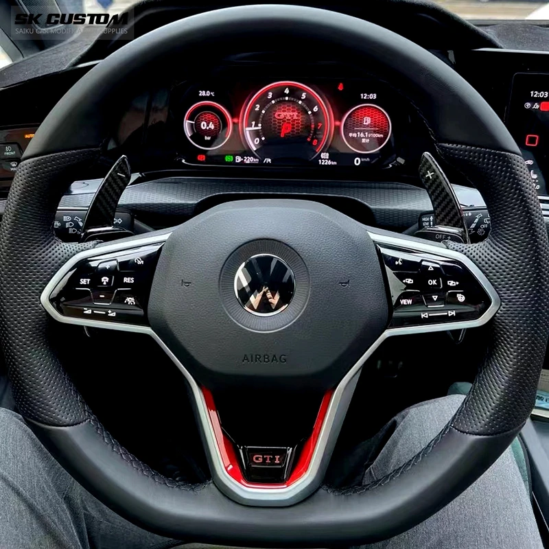 SK CUSTOM For Volkswagen Golf 8 MK8 R GTI R Line carbon fiber steering wheel paddle modifications