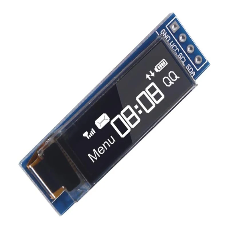 0.91inch I2C OLED Display Module I2C SSD1306 OLED Display Module White / BLUE I2C OLED Screen Driver DC 3.3V~5V for Arduino