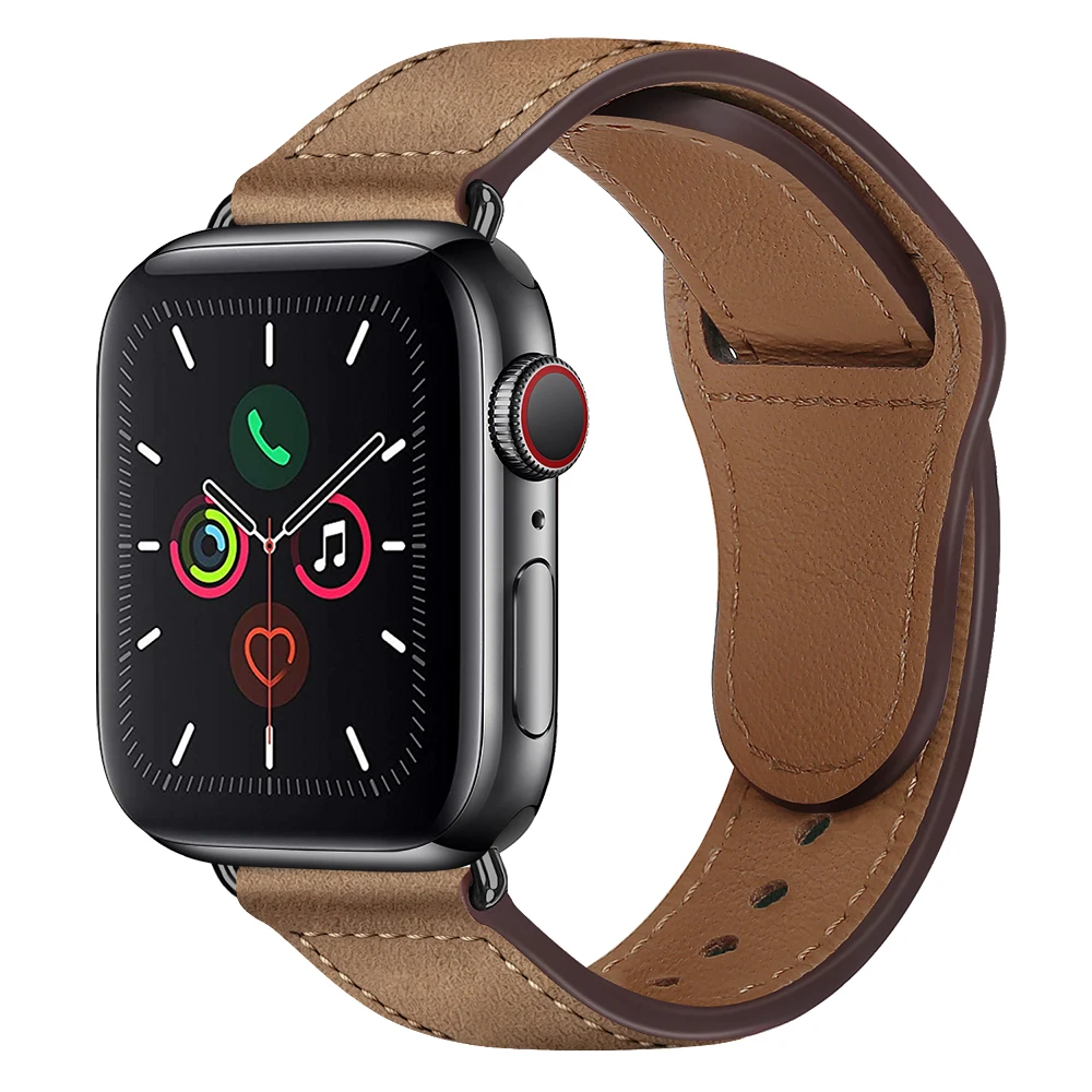 Genuine Leather strap For Apple watch band 44 mm 40mm for iWatch 42mm 38mm bracelet for Apple watch series 5 4 3 7 41 45 42 44mm