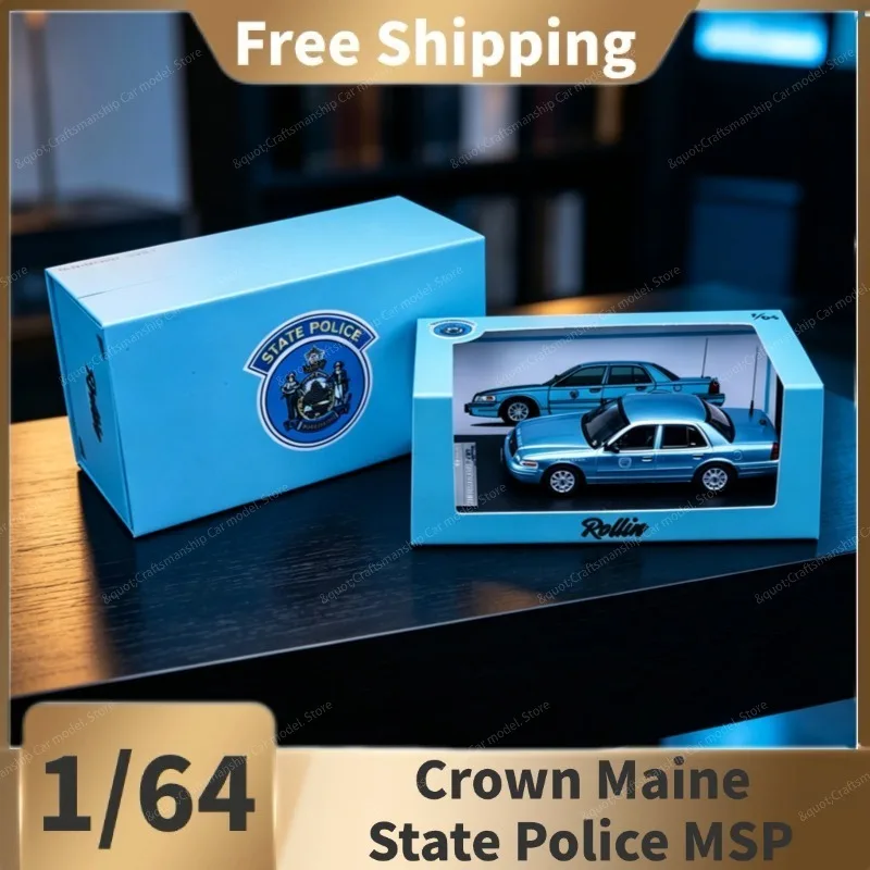 （In Stock）1/64 Rollin 64 MSP Maine State Police CV Police Car Model - Ideal choice for collection and display