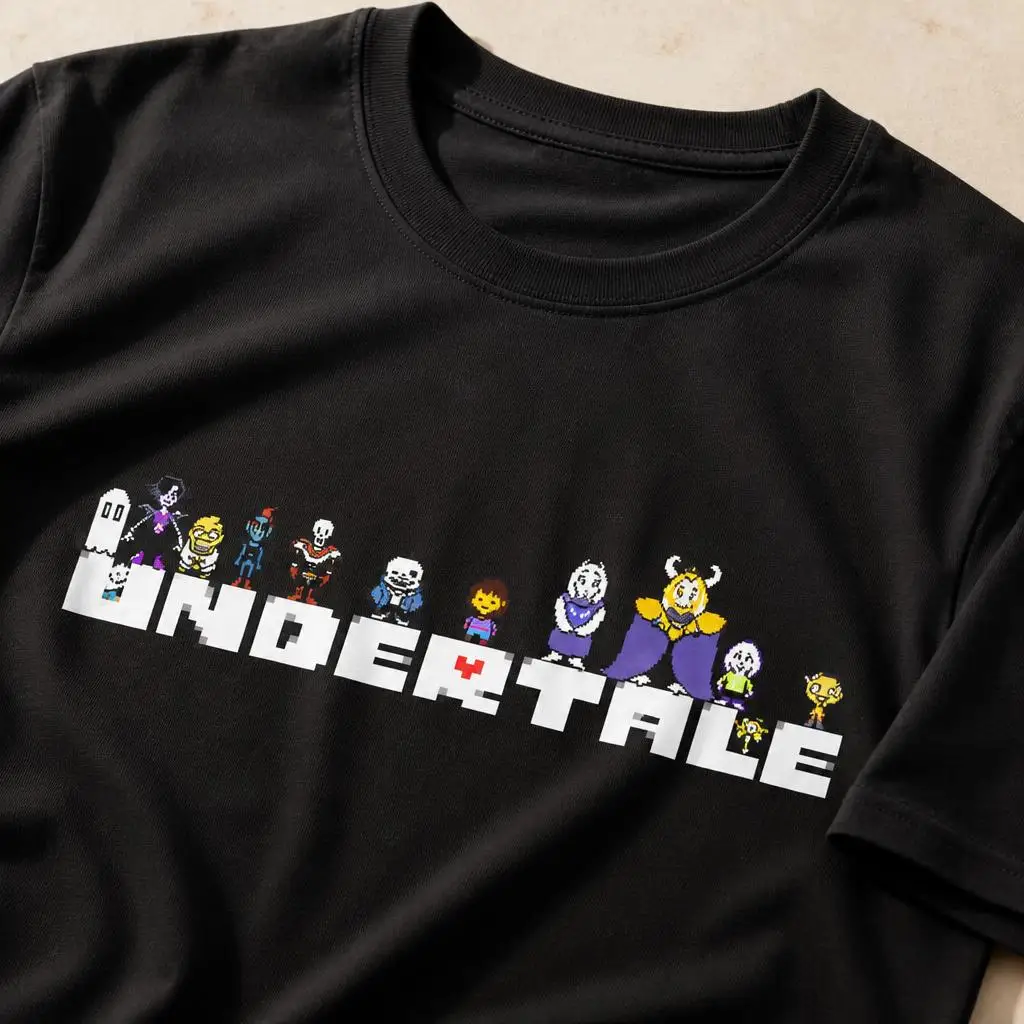 Undertale Video Game Sans Retro T Shirts Casual Tees Short Sleeve Round Collar T-Shirt Pure Cotton Tops