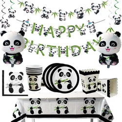 Panda Party Decorations Birthday Panda Shaped Foil Balloons Paper Plates Cup Tablecloth Napkin Baby Shower Supplies Panda Party