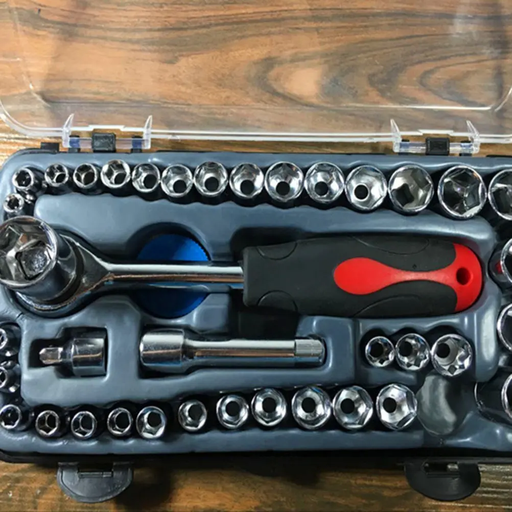 

Набор торцевых ключей из 40 предметов, углеродистая сталь, инструменты для ремонта автомобилей, мотоциклов, техники, бытовой техники, комплект для разборки