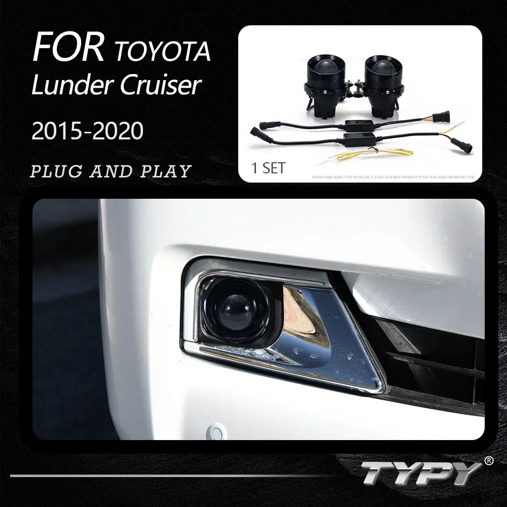 

TYPY Fog Lights For Toyota Lunder Cruiser LC200 2015-2020 Three Color Light High Beam Effect Plug And Play Car Accessories