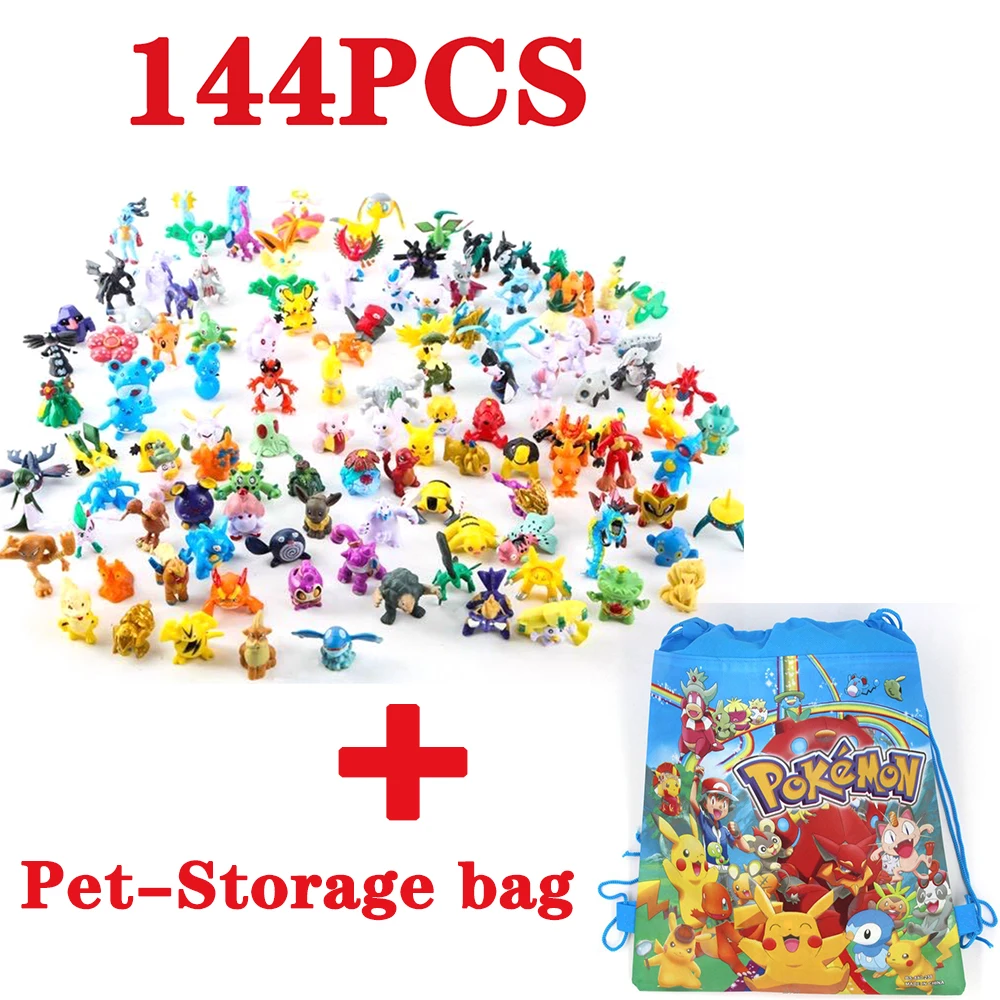 144pcs Pokemon Pikachu Action Figure Toys Mini Figures Model Toy Pikachu Anime Kids Doll Birthday Christmas Gifts image 3
