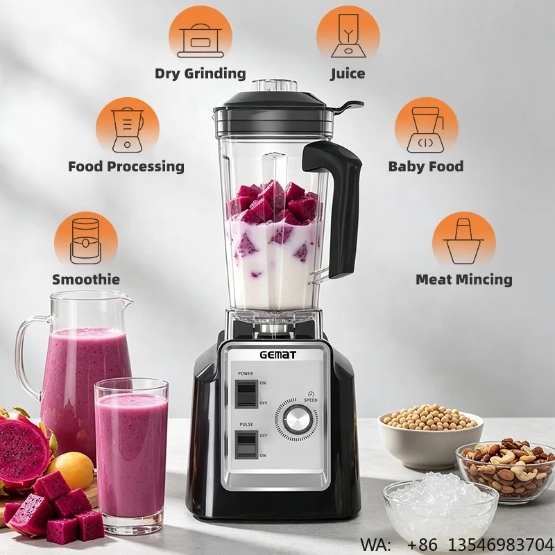 Heavy Duty Mixeur Food Processor Commercial Juice Blender Ice Crush Smoothie Maker Wall Breaking Machine Blenders for Kitchen