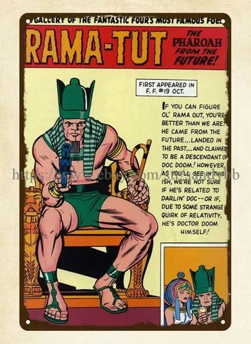 wall lodge cafe images  comic art rama tut metal tin sign-Aluminum