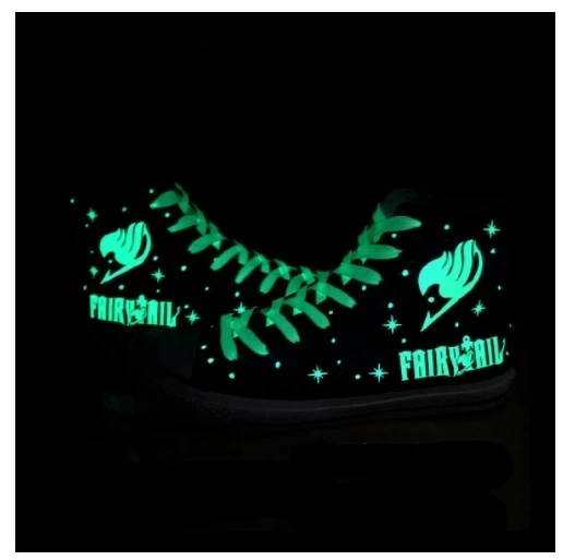 Natsu Logo shoes FAIRY TAIL Cosplay Shoes Luminous Casual Canvas Shoes For Women Female Sport Shoe US EU Size