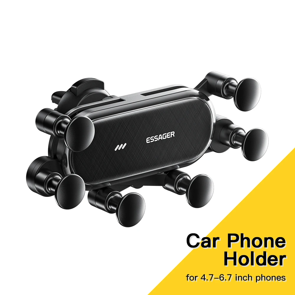 Essager Schwerkraft-Autotelefonhalter, Entlüftungs-Clip-Halterung, mobiler Handy-Ständer im Auto, GPS-Unterstützung für iPhone 14, 13, 12 Pro, Xiaomi