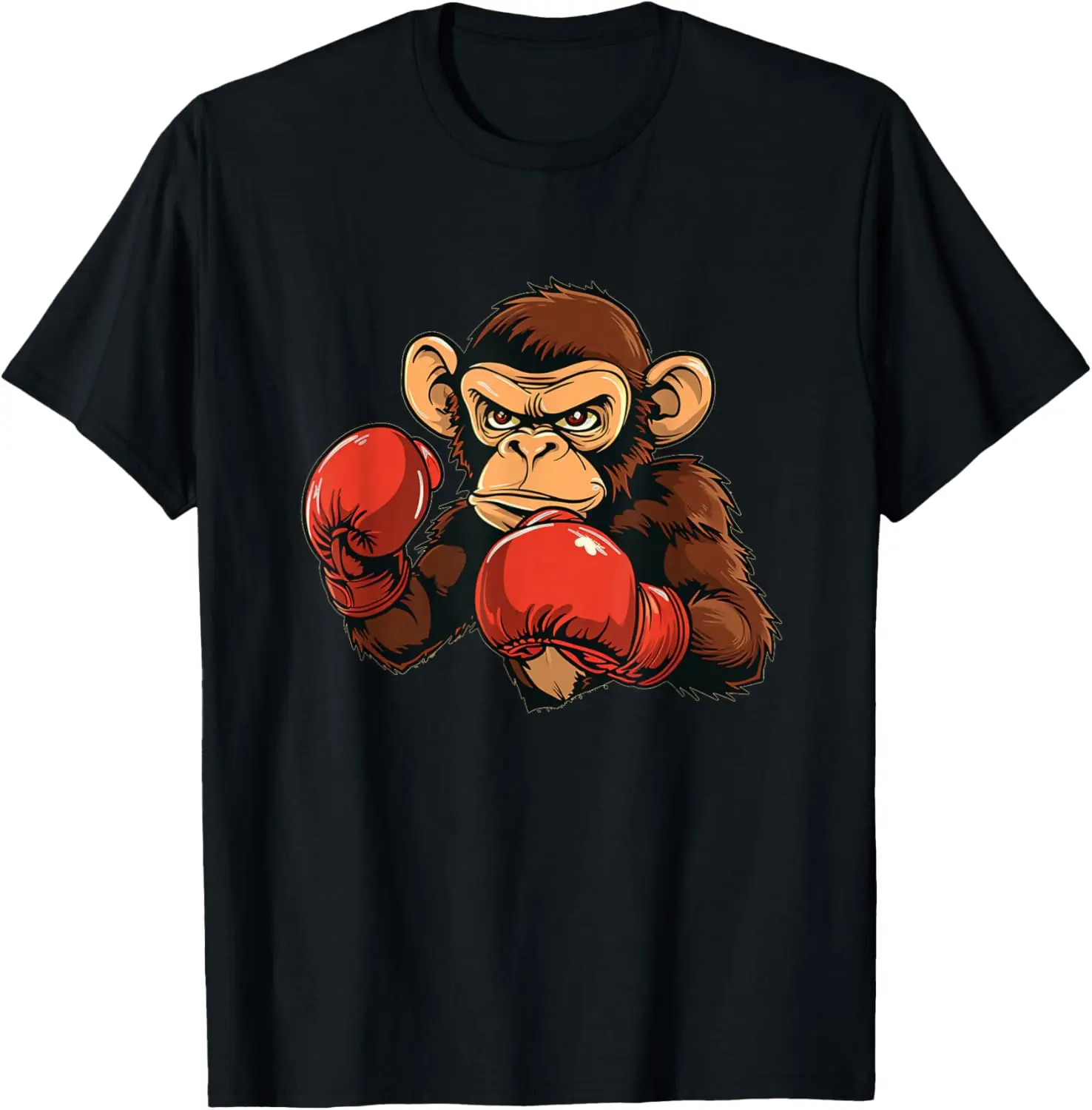

Boxing Monkey Graphic Tee Cool Primate Fighting Sport T-Shirt Breathable Cotton Short Sleeve