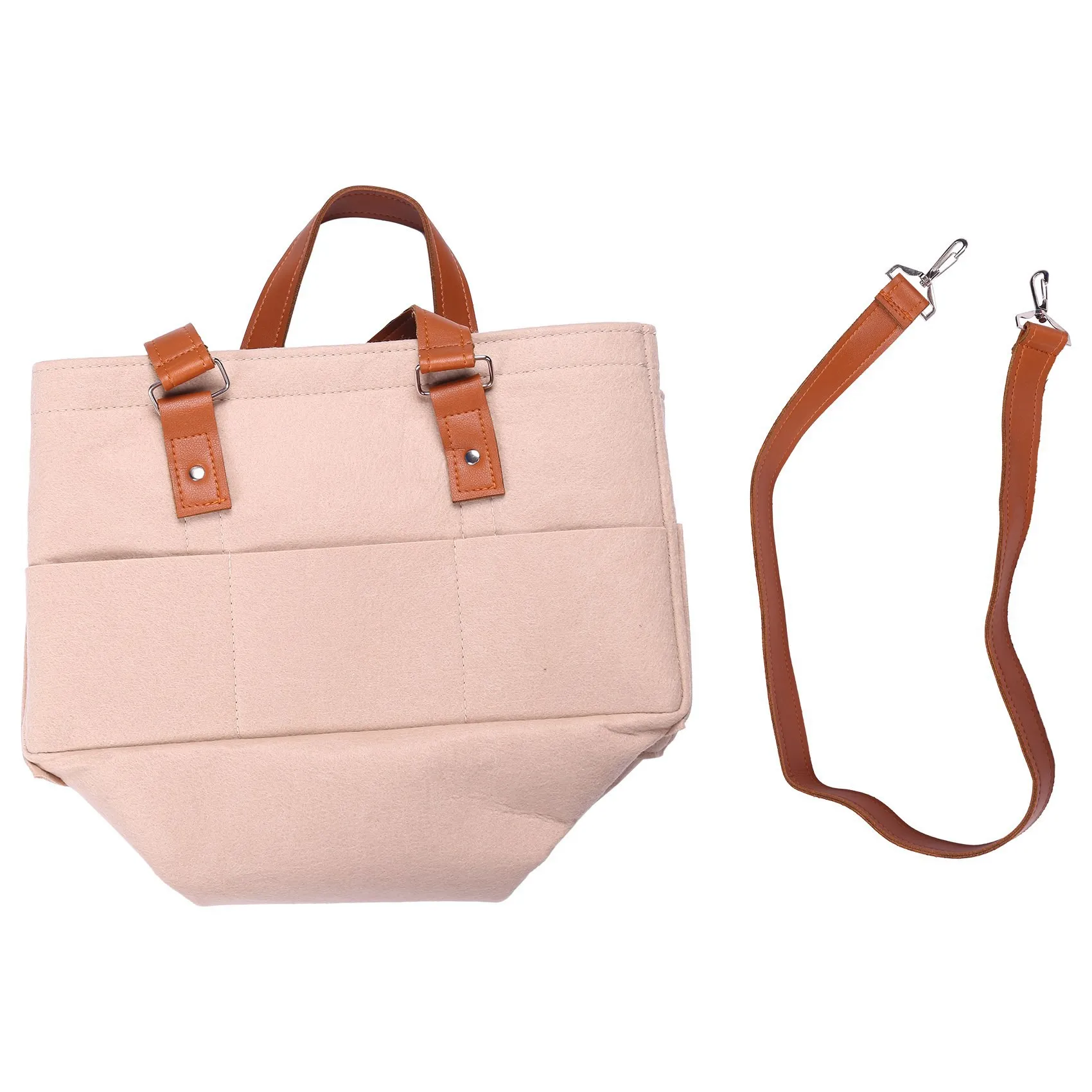 

CYGJ-2X Органайзер для детских подгузников, экологически чистая фетровая сумка-корзина с настраиваемыми отделениями, кожаные ручки