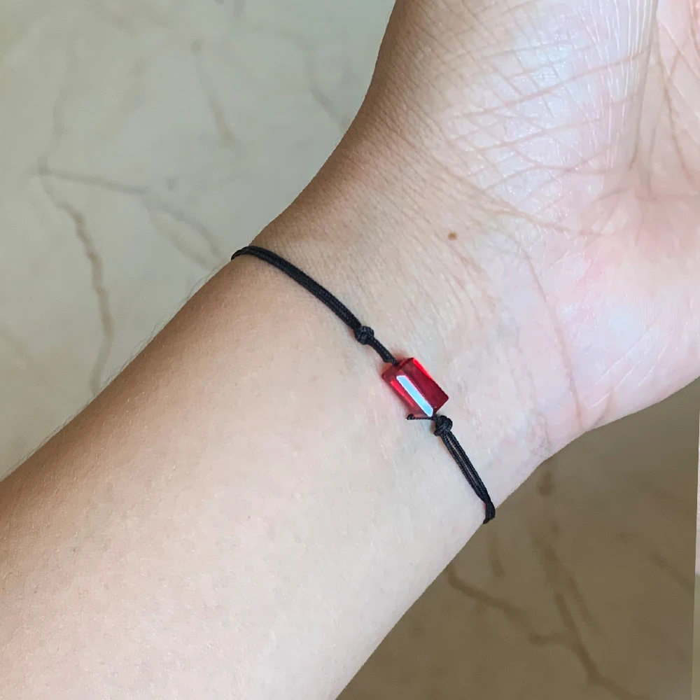 Handmade Black Rope Elastric Small Mix Color Square Bead Charm Wristband Bracelet Thin String Wrist Arm Cuff Making Accessories