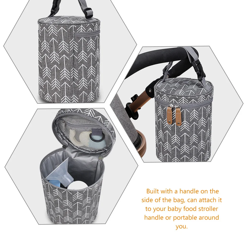 Bolsa de viaje para botella de comida para bebé, bolsa enfriadora de leche aislada, contenedor de lactancia portátil para leche materna, cochecito de aperitivos refrigerados