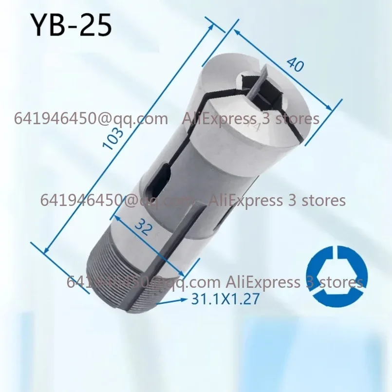 Type 25, hexagonal hole, YB automatic lathe chuck, lock nozzle, instrument car spring barrel clamp, 3.5mm-19.5mm