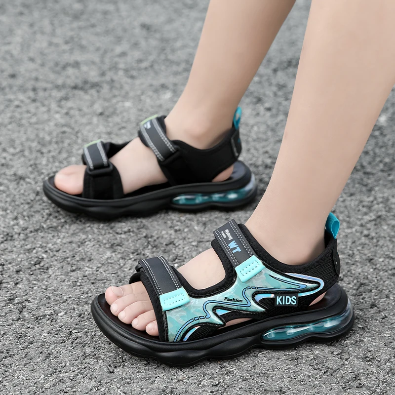 

2025 Summer New Boys' Sandals Outdoor Breathable children's Sports Sandals Soft Bottom Casual Beach Shoes for Big Kids 5-12T