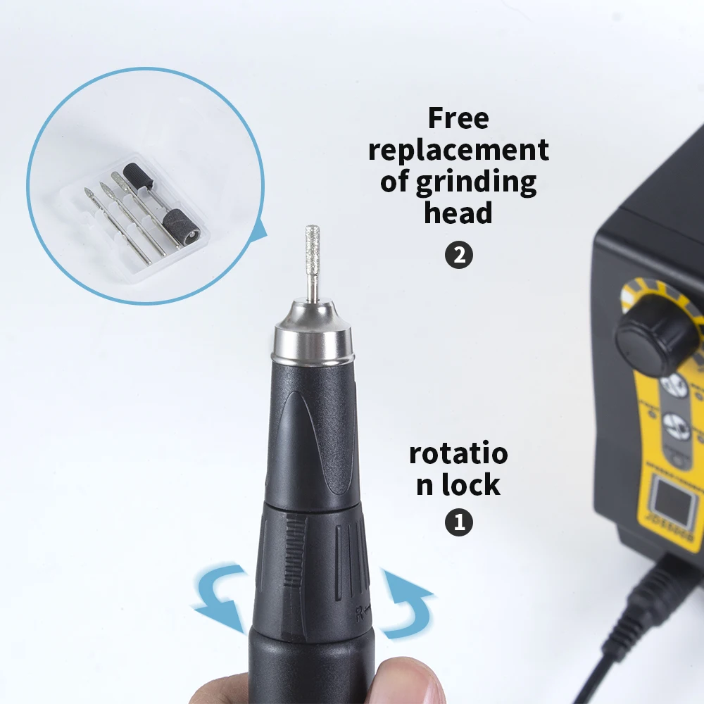 JSDA-Ferramentas Elétricas de Manicure e Pedicure, Equipamentos De Arte De Unhas, Display LCD, Máquina De Broca Profissional, JD5500B, 85W, 35000rpm, Venda Quente