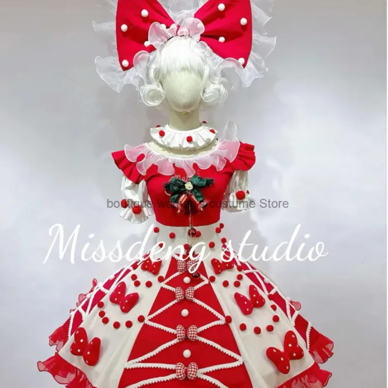 

Cute Puffy Skirt Parade Dress Bar Nightclub Cosplay For Amusement Park Carnival Cosplay Bowknot Dress Women Performance Costume