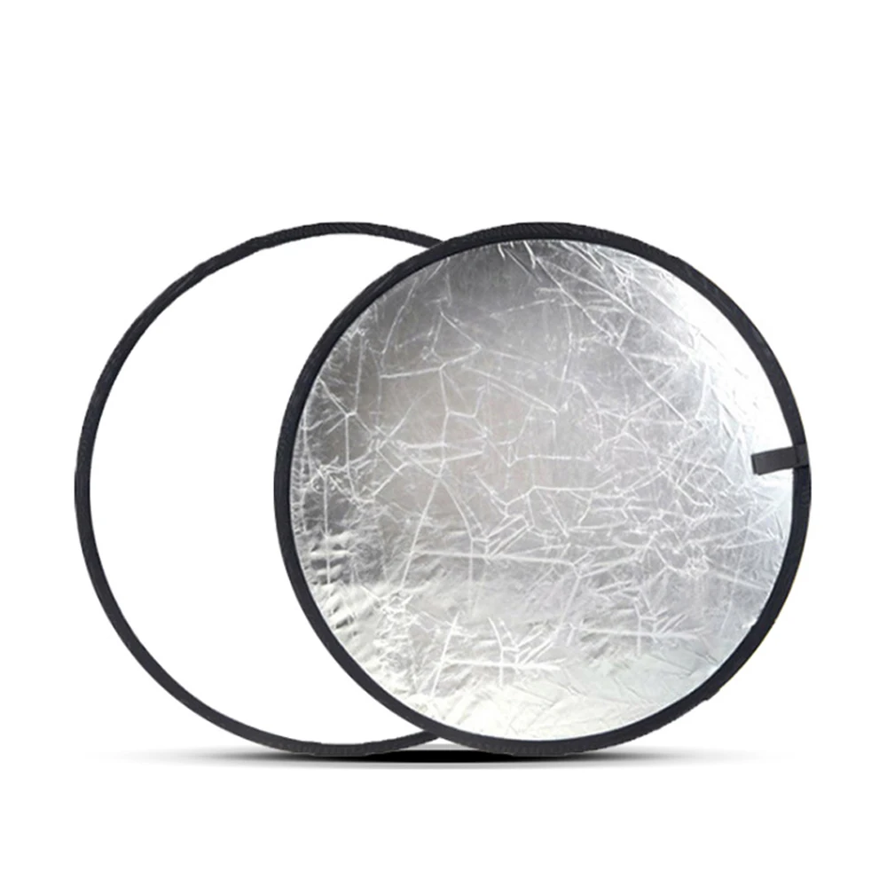 НОВЫЙ отражатель света два в 1, отражатель для фотосъемки, круглый серебристо-белый рассеиватель света, фотопанель для камеры, заполняющий свет