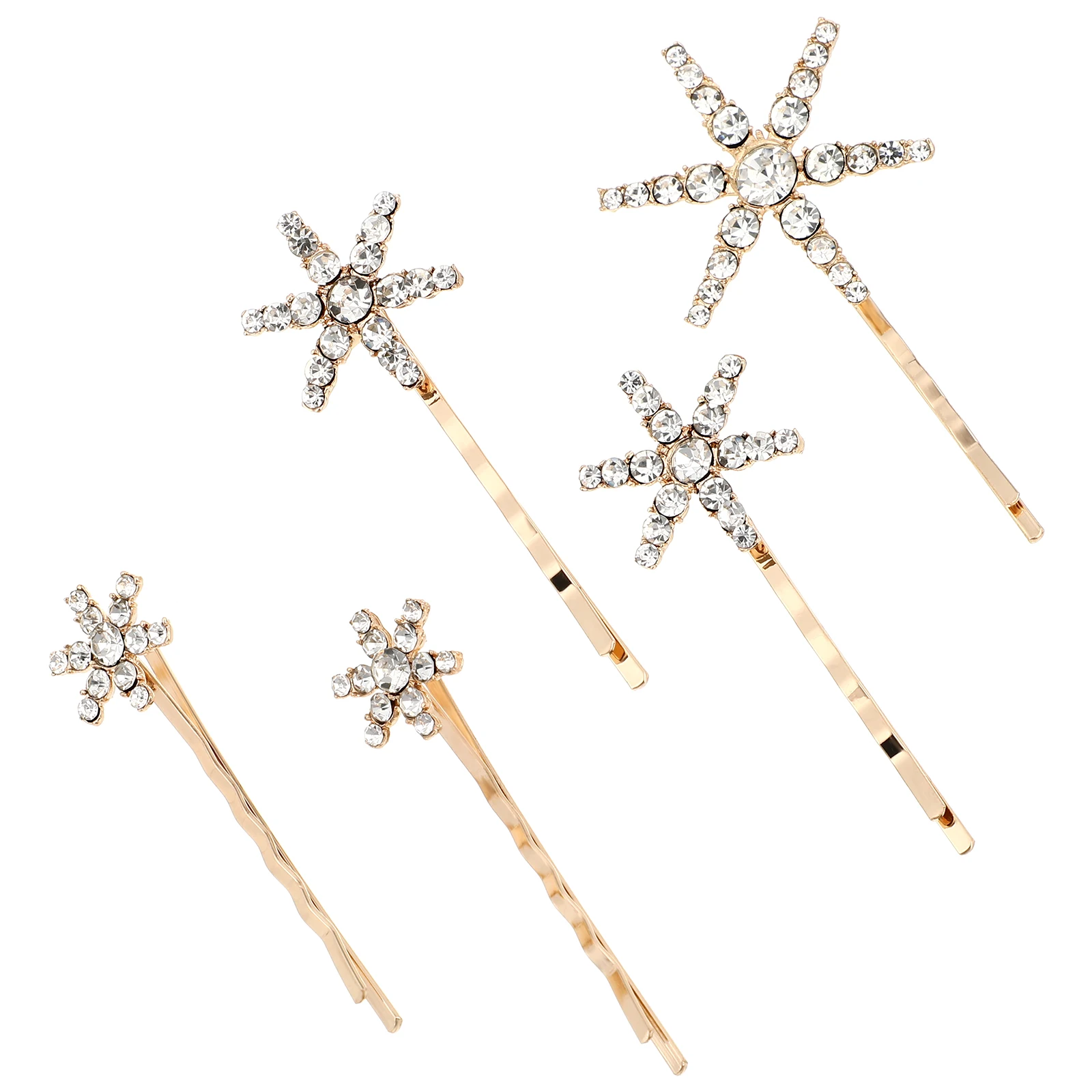 

5 Pcs Rhinestone Hair Clips Lightweight Compact Smooth Surface Galaxy Star Pins Curly Prom Wedding Barrettes Alloy Women Hair