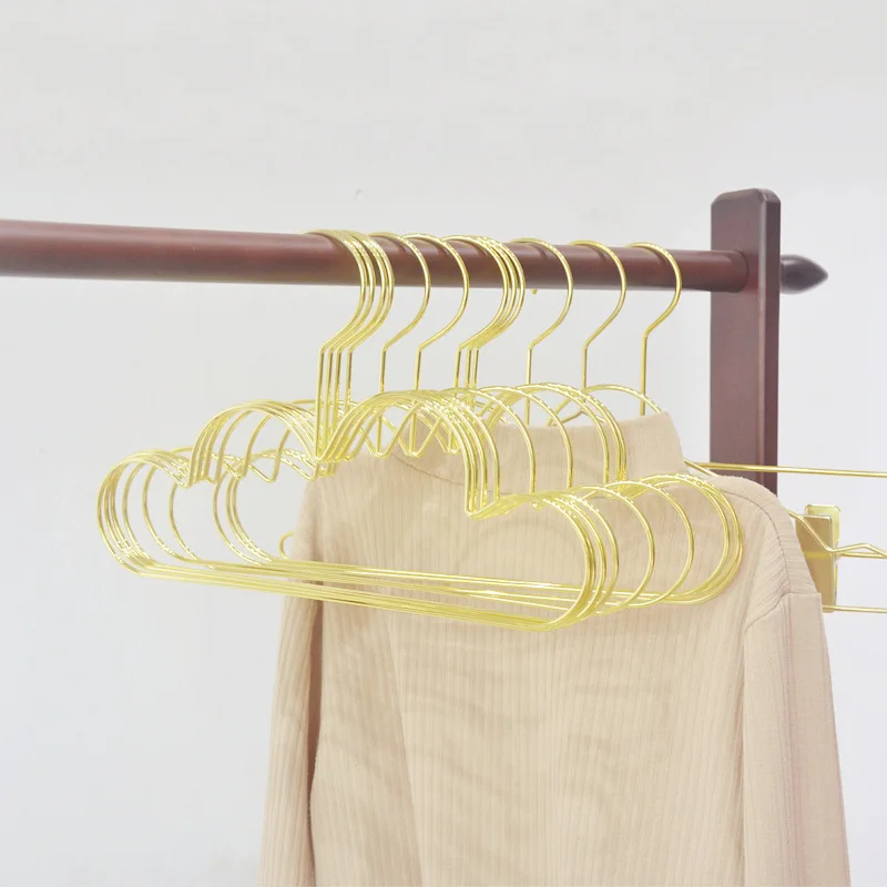 10pcs /set Clothes Hanger for Baby Kid Gold Non Slip Metal Space Saving Cloud Shape Hanger Clothes Closet Storage Organizer Rack