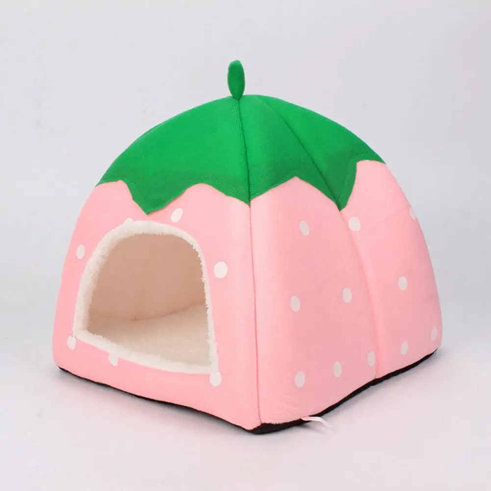 Strawberry Hamster House Guinea Pig Hideout Small Animal Bed Rabbit Chinchilla Hedgehog Ferret Winter Hideaway Hide Hut Cage