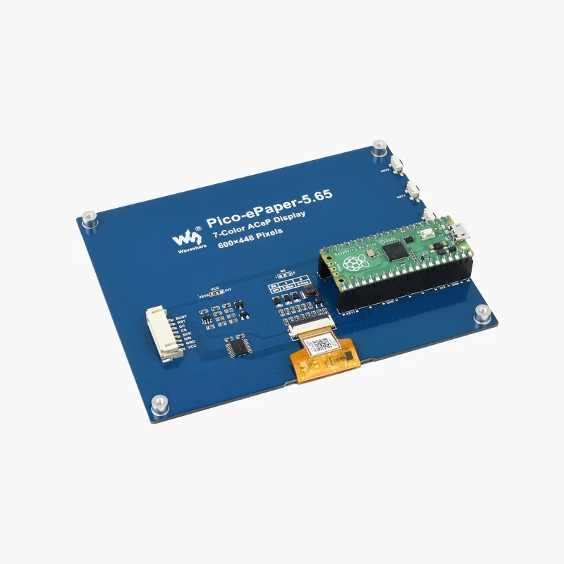 Pico-ePaper-5.65 5.65inch Colorful e-Paper E-Ink Display Module for Raspberry Pi Pico, 600×448 Pixels, ACeP 7-Color