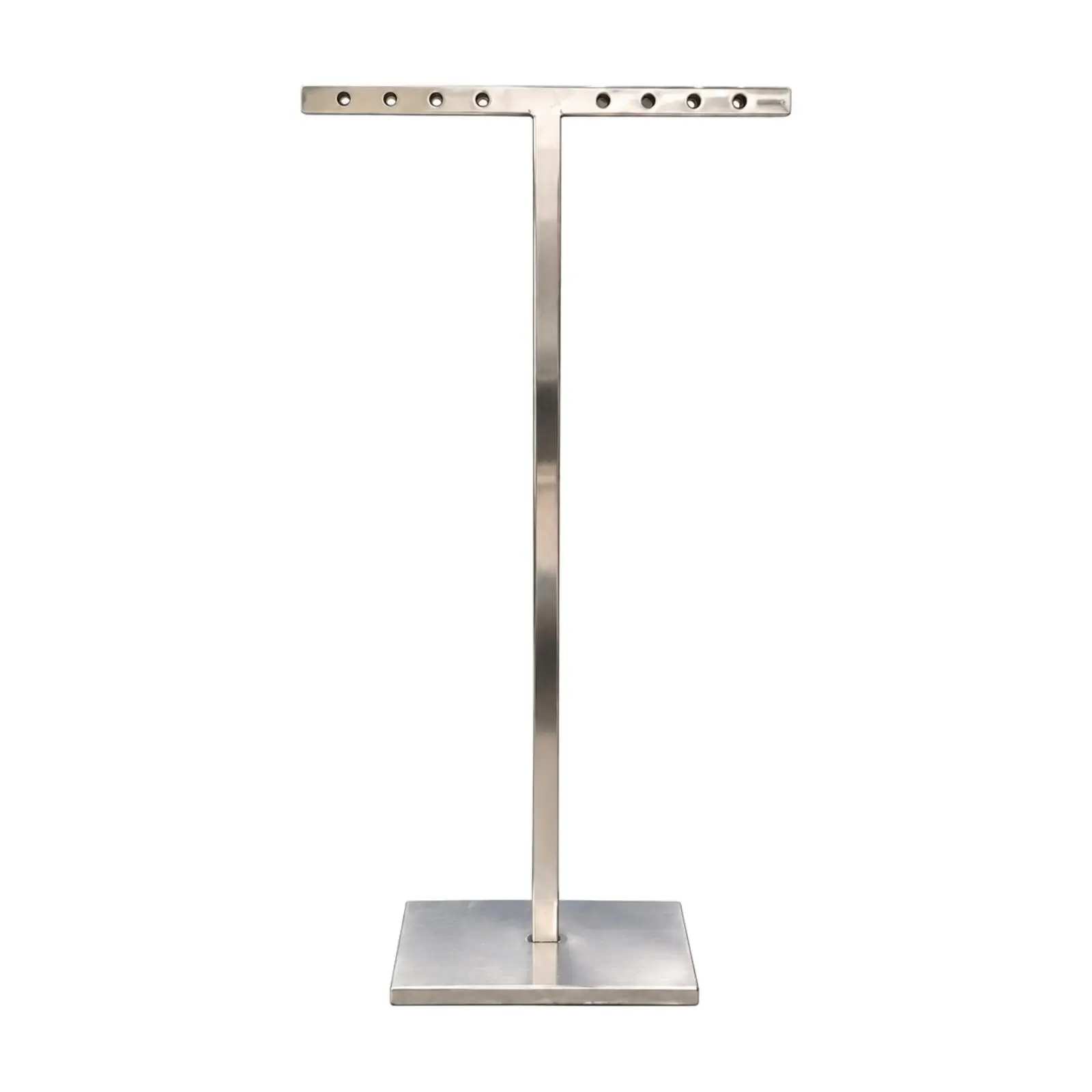 T-Shaped Metal Earring Display Stand Photography Prop Metal Earring Holder with Rectangular Base Stable Compact