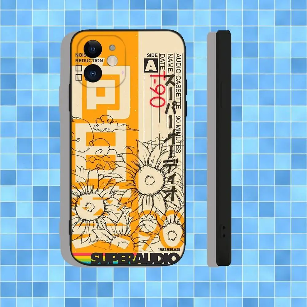 حافظة هاتف VHS Sakura Rewind لهاتف iPhone 17,16,15,14,13,12,11,Pro,Max,Plus,Air,X,XS,XR,SE,8,7,Mini,Soft Black Case