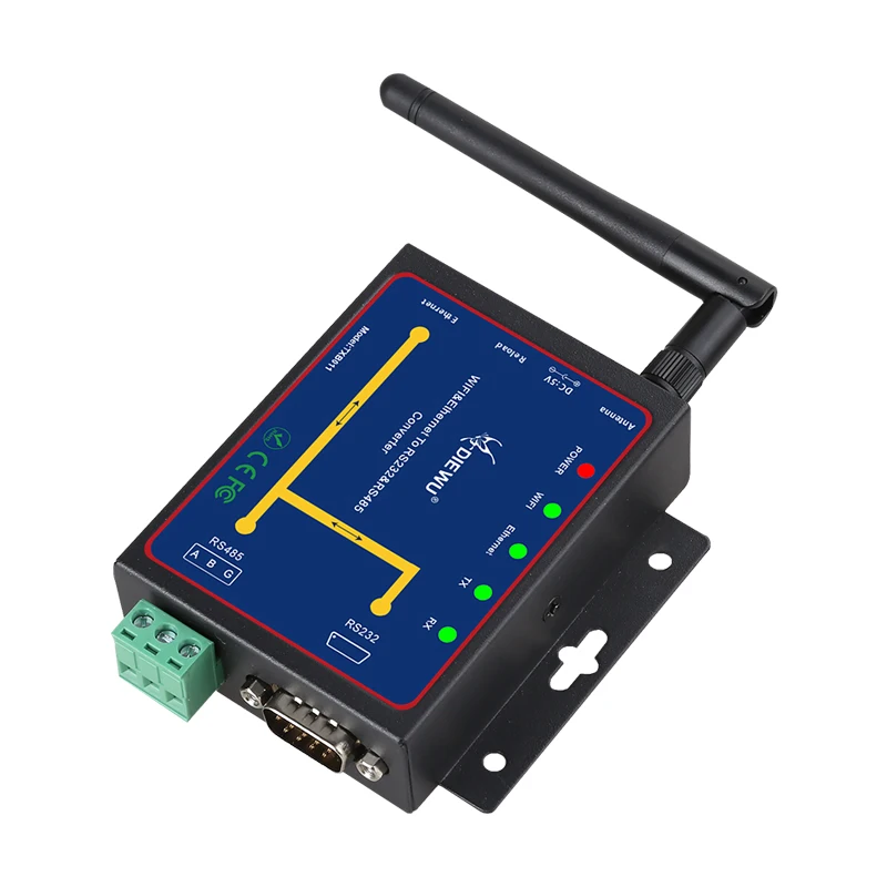 Поддержка TCP/UDP P2P Последовательный порт Ethernet WIFI Последовательный сервер Wi-Fi и Ethernet Конвертер RJ45 в RS232 RS485 Адаптер RJ-45 LAN MTK