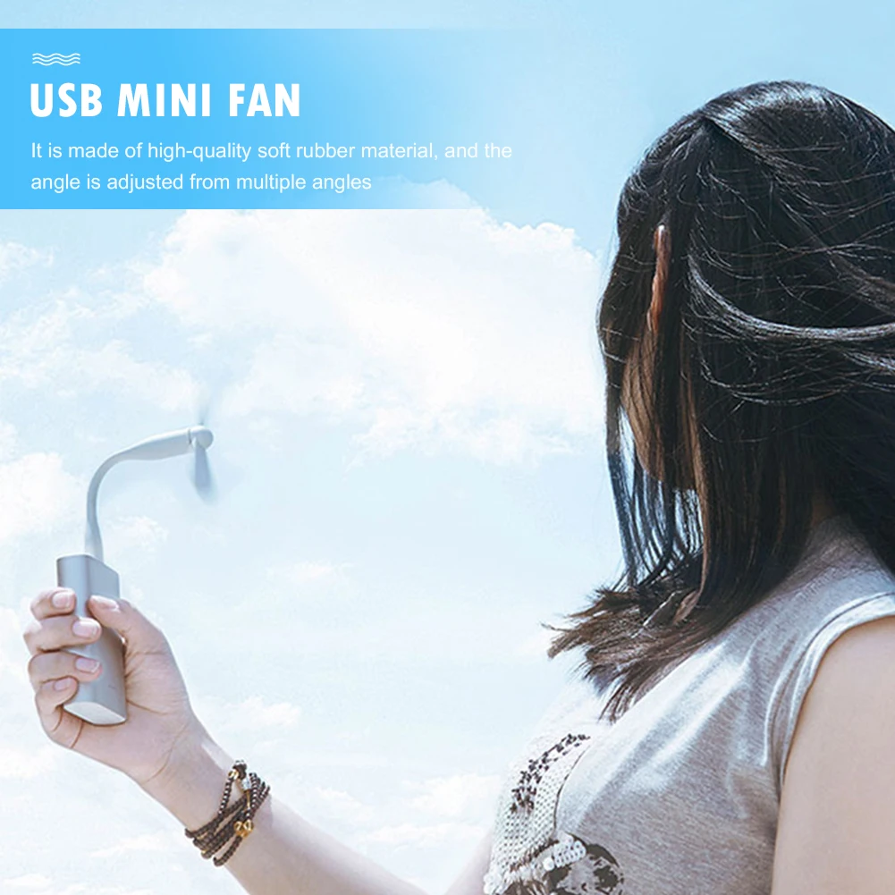 Mini Ventilador USB Ventilador de Refrigeração Flexível Flexível Bendable Summer Gadget Ventilador de Mão Portátil Para Power Bank Laptop PC AC
